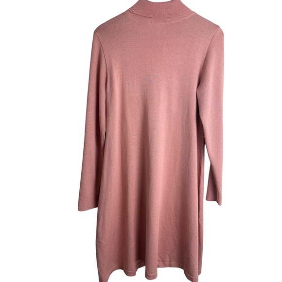 AGB Women's Mauve Pink Turtleneck Sweater Dress Long Sleeve Size Large Cozy - Picture 4 of 6